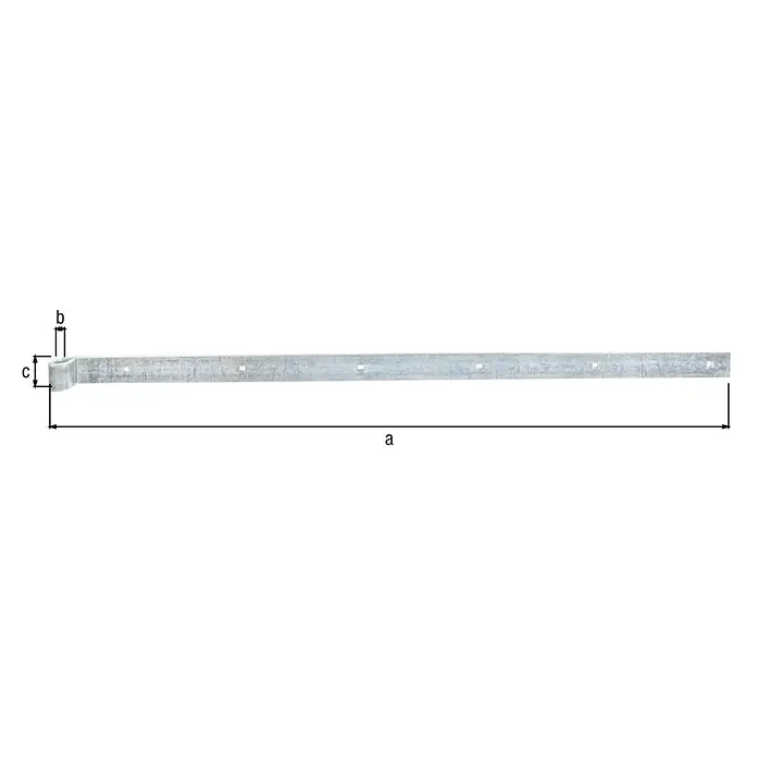 Alberts Bisagra recta - L x An: 800 x 35 mm, Espesor: 5 mm, Plateado, Zincado - Poste de valla galvanizado con un diseño robusto y orificios preperforados para un montaje fácil.