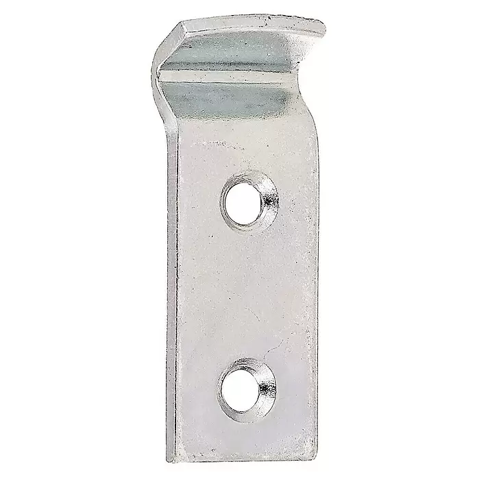 Alberts Cierre de gancho - L x An x Al: 50 x 18 x 2 mm, Acero - Soporte metálico plateado con dos orificios de montaje.