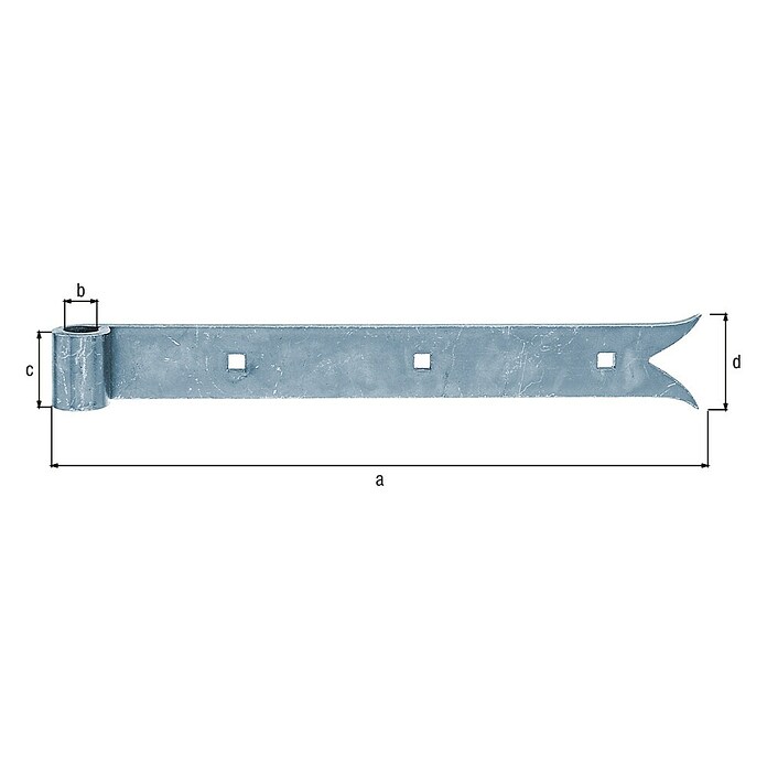 Alberts Bisagra con cola de pez (Largo: 300 mm, Plateado, 3 agujeros) | BAUHAUS