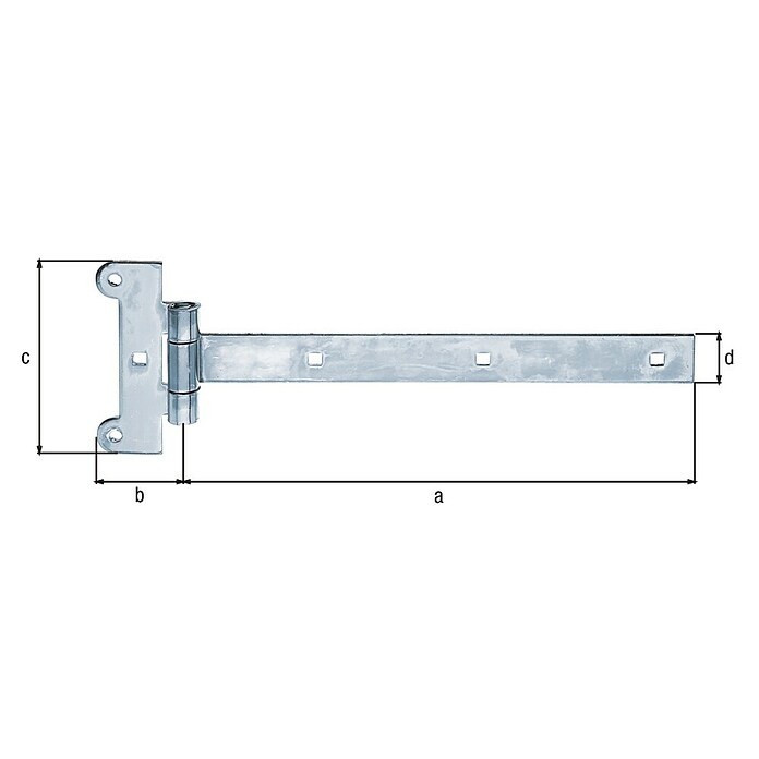 Alberts Bisagra inglesa (L x An: 291 x 115 mm, Zincado) | BAUHAUS