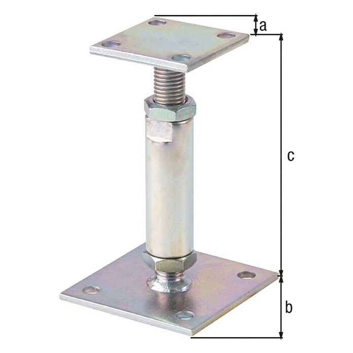 Alberts Soporte para poste (Ajuste de altura: 150 mm - 190 mm, Acero, Zincado) | BAUHAUS