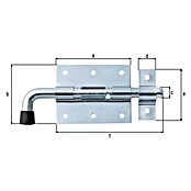 Alberts Pestillo con pasador (L x An: 143 x 66 mm, Zincado) | BAUHAUS