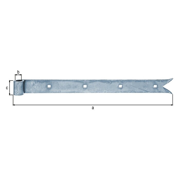 Alberts Bisagra con cola de pez (Largo: 400 mm, Plateado, 4 agujeros) | BAUHAUS