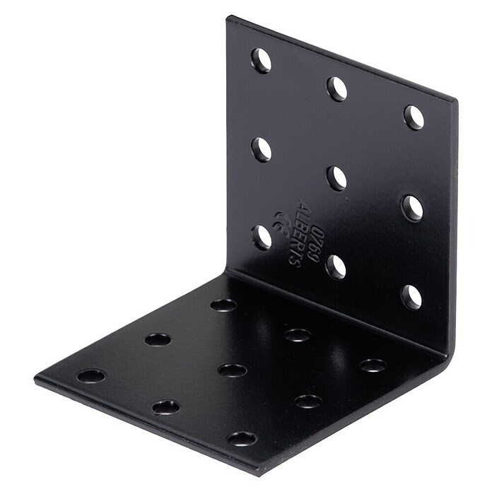 Alberts Escuadra con placa perforada (L x An x Al: 60 x 60 x 60 mm, Negro) | BAUHAUS