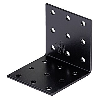 Alberts Escuadra con placa perforada (L x An x Al: 60 x 60 x 60 mm, Negro)
