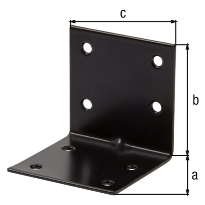 Alberts Escuadra con placa perforada (L x An x Al: 60 x 60 x 60 mm, Negro) | BAUHAUS