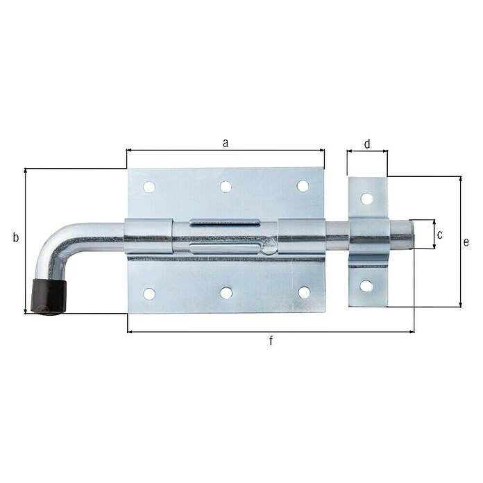 Alberts Pestillo con pasador (L x An: 165 x 67 mm, Zincado) | BAUHAUS