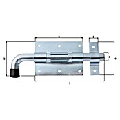 Alberts Pestillo con pasador (L x An: 178 x 67 mm, Zincado) | BAUHAUS