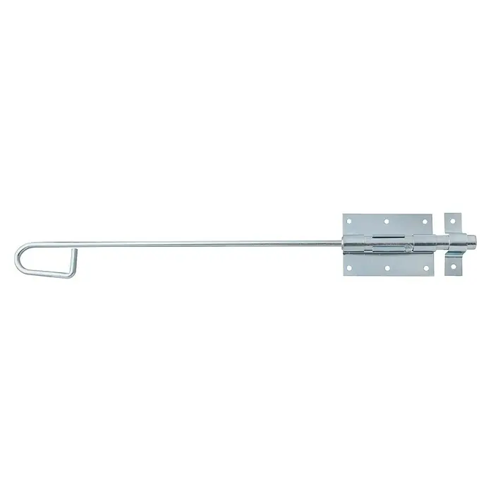 Alberts Pestillo deslizante tipo bayoneta - L x An: 500 x 67 mm, Plateado, Zincado - Un largo cerrojo galvanizado con manija en bucle y placas de montaje, perfecto para portones y puertas. Construcción duradera para un cierre seguro.
