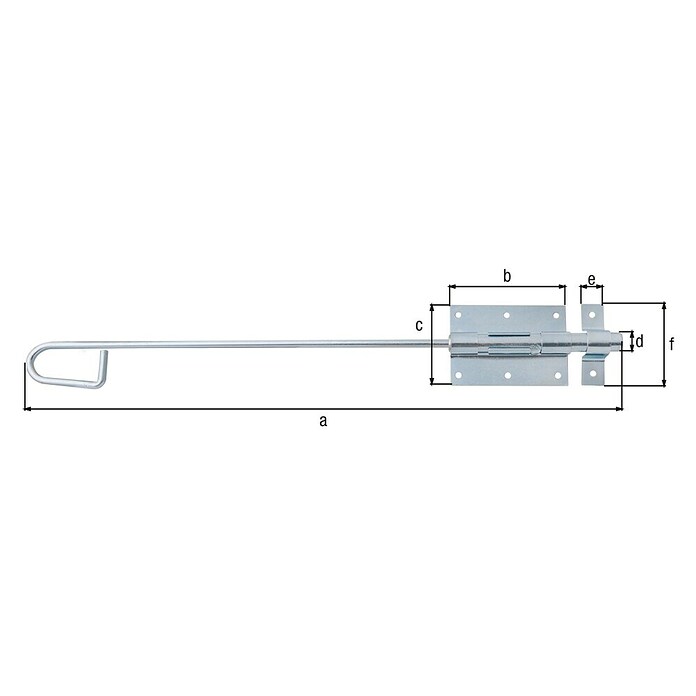 Alberts Pestillo deslizante tipo bayoneta (L x An: 500 x 67 mm, Plateado, Zincado) | BAUHAUS