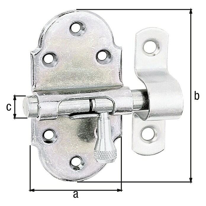 Pestillo De Puerta Galvanizado De 250 Mm - ZAS BA250ZN