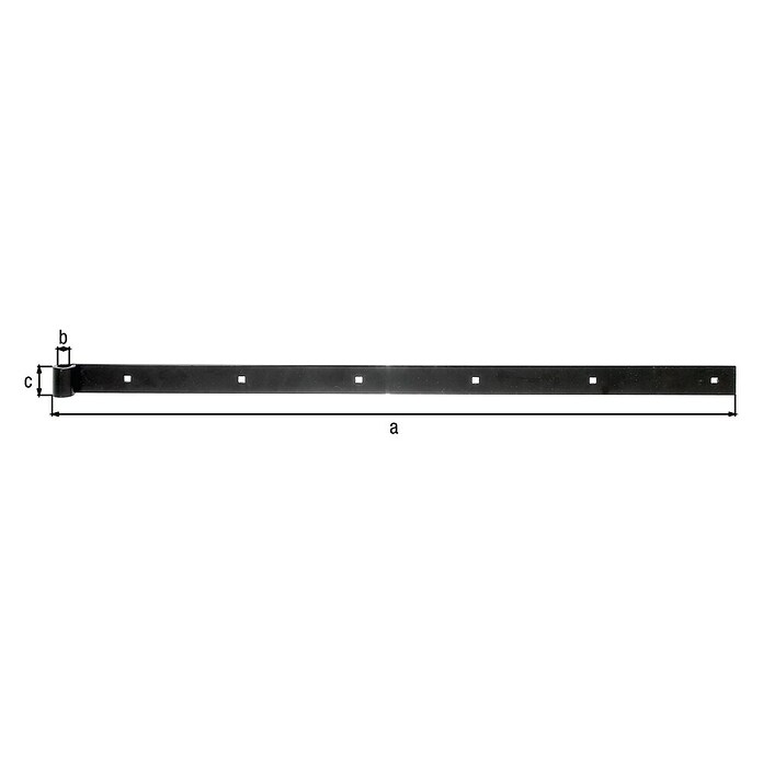 Alberts Bisagra recta (L x An: 800 x 35 mm, Espesor: 5 mm, Negro, Zincado) | BAUHAUS