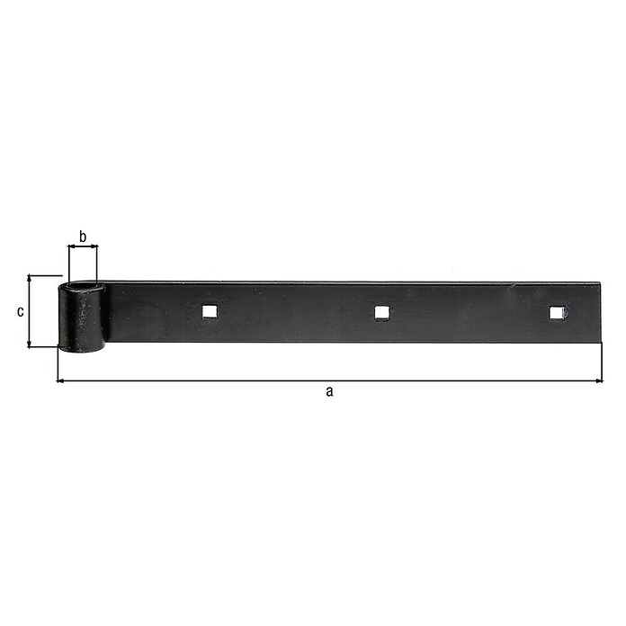 Alberts Bisagra recta (L x An: 300 x 35 mm, Espesor: 5 mm, Negro, Zincado) | BAUHAUS