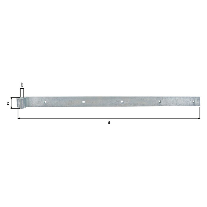 Alberts Bisagra recta (L x An: 600 x 35 mm, Espesor: 5 mm, Plateado, Zincado) | BAUHAUS