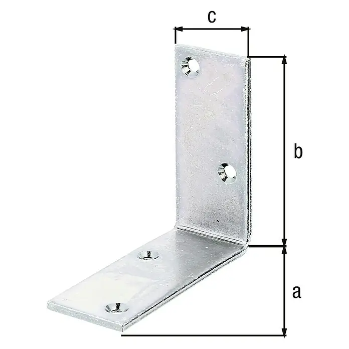 Alberts Escuadra para vigas - L x An x Al: 100 x 100 x 40 mm, Acero, Zincado, Plateado - Ángulo de soporte de acero galvanizado con orificios perforados para una conexión fuerte y duradera. Perfecto para muebles y construcción.