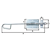 Alberts Pestillo deslizante tipo bayoneta (L x An: 300 x 67 mm, Plateado, Zincado) | BAUHAUS