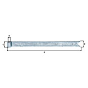 Alberts Bisagra con cola de pez (Largo: 500 mm, Plateado, 4 agujeros) | BAUHAUS