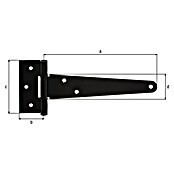 Alberts Bisagra (L x An: 198 x 90 mm, Acero, Lacado) | BAUHAUS