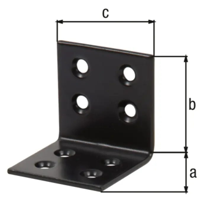 Stabilit Winkelverbinder - L x B x H: 40 x 40 x 40 mm, Stahl, Beschichtet, 1 Stk. - Winkelverbinder aus Metall mit Abmessungen für verschiedene Anwendungen.