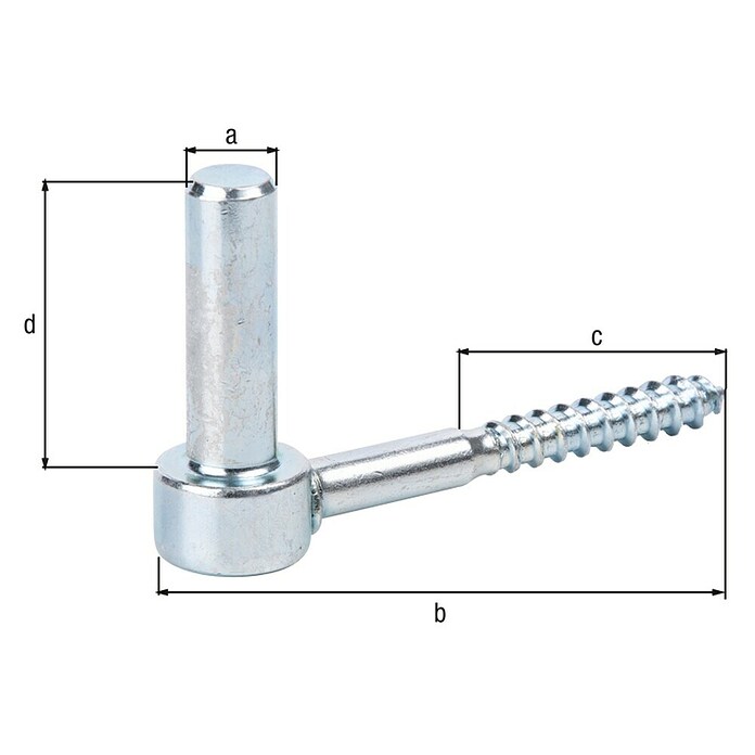 Alberts Gozne roscado (Largo: 105 mm, Diámetro mandril: 14 mm, Altura del mandril: 47 mm, Zincado) | BAUHAUS