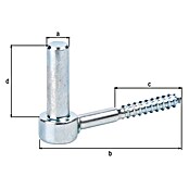 Alberts Gozne roscado (Largo: 105 mm, Diámetro mandril: 14 mm, Altura del mandril: 47 mm, Zincado) | BAUHAUS