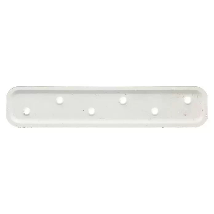 Alberts Pletina de ensamblaje - L x An: 180 x 40 mm, Esmaltado - Bandeja rectangular de plástico blanco con esquinas redondeadas y seis orificios de drenaje.