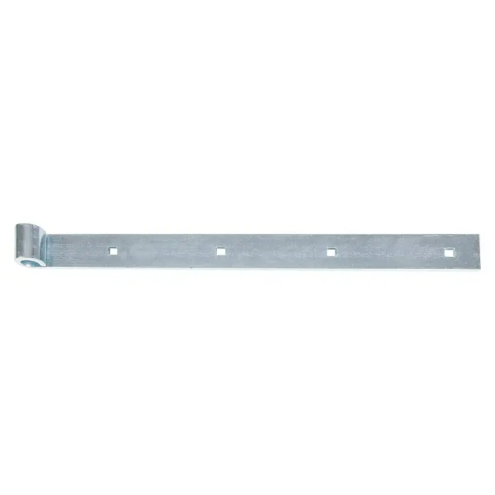 Alberts Bisagra recta - L x An: 400 x 35 mm, Espesor: 5 mm, Plateado, Zincado - Una bisagra de puerta galvanizada con agujeros de montaje, ideal para puertas y vallas de madera. Diseño duradero para uso exterior.