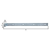 Alberts Bisagra recta (L x An: 400 x 35 mm, Espesor: 5 mm, Plateado, Zincado) | BAUHAUS