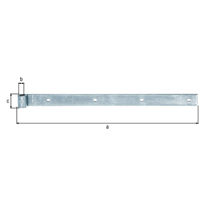 Alberts Bisagra recta (L x An: 500 x 35 mm, Espesor: 5 mm, Plateado, Zincado) | BAUHAUS