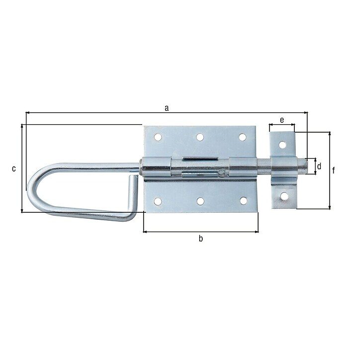 Alberts Pestillo deslizante tipo bayoneta (L x An: 200 x 66 mm, Plateado, Zincado) | BAUHAUS