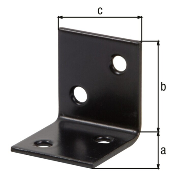 Alberts Conector en ángulo (L x An x Al: 30 x 30 x 30 mm, Revestido, Negro) | BAUHAUS