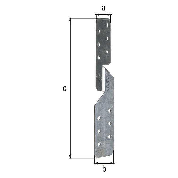 Alberts Escuadra asimétrica (L x An x Al: 33 x 33 x 210 mm, Zincado, Por ambos lados) | BAUHAUS