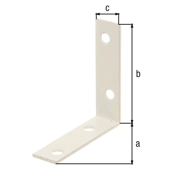 Alberts Escuadra de silla - L x An: 60 x 60 mm, Acero, Revestido, Espesor: 18 mm - Ángulo con dimensiones a, b y c.