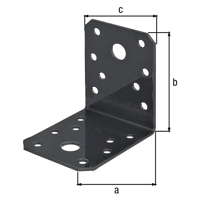 Alberts Conector en ángulo (L x An x Al: 70 x 70 x 55 mm, Otros, Negro) | BAUHAUS