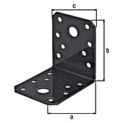 Alberts Conector en ángulo (L x An x Al: 70 x 70 x 55 mm, Otros, Negro) | BAUHAUS