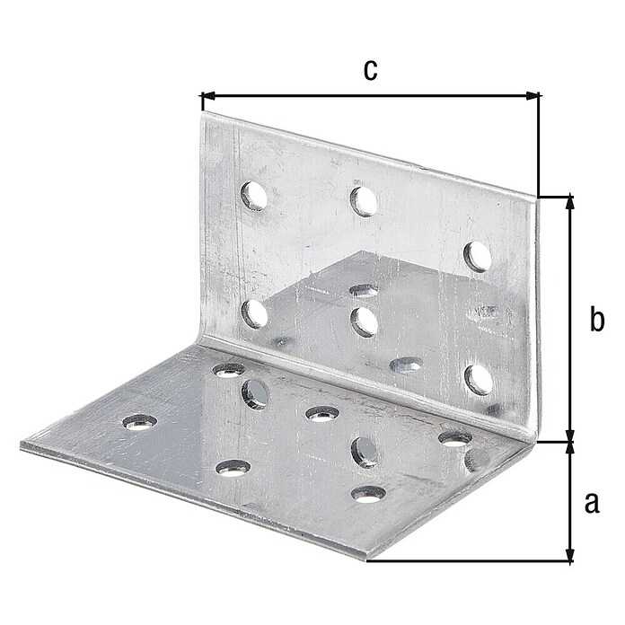 Alberts Escuadra con placa perforada (L x An x Al: 40 x 40 x 60 mm, Acero inoxidable) | BAUHAUS