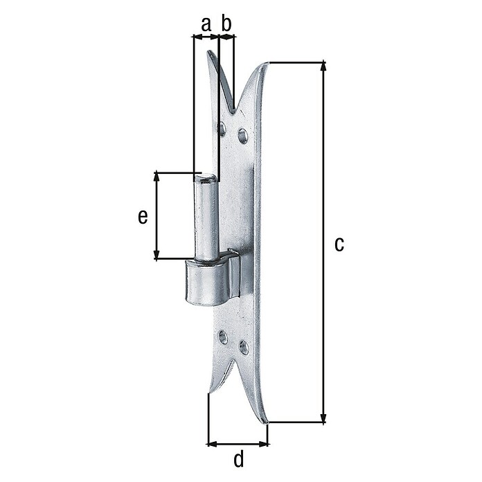 Alberts Gozne de puerta (Longitud rosca: 45 mm, Diámetro estribo: 14 mm, Diámetro de agujero: 8 mm) | BAUHAUS
