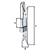 Alberts Gozne de puerta (Longitud rosca: 45 mm, Diámetro estribo: 14 mm, Diámetro de agujero: 8 mm) | BAUHAUS