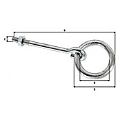 Alberts Gancho con ojal (Largo: 130 mm, Acero, 10 ud.) | BAUHAUS