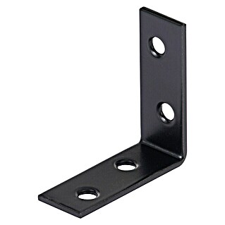 Alberts Escuadra de silla (L x An: 40 x 40 mm, Acero, Revestido, Espesor: 15 mm, Negro)