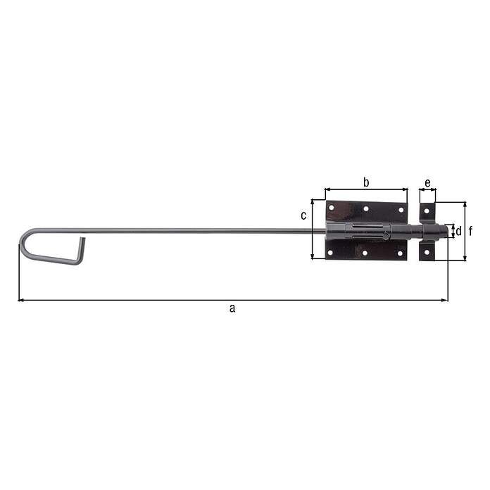 Alberts Pestillo deslizante tipo bayoneta (L x An: 500 x 67 mm, Negro, Zincado) | BAUHAUS