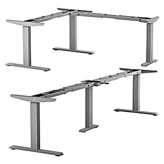 Tischgestell 3M3S (Weißaluminium, Höhenverstellung: 625 cm - 1.275 cm, Traglast: 180 kg, Stahl)