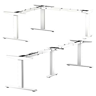 Tischgestell 3M3S (Reinweiß, Höhenverstellung: 625 cm - 1.275 cm, Traglast: 180 kg, Stahl)