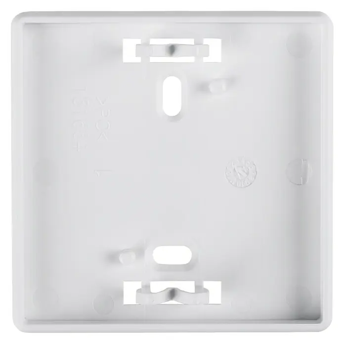 Homematic IP Wandhalterung HmIP-SF-2 - Weiß, 12 x 60 x 60 mm, Für Geräte im 55er-Format - Quadratische, weiße Unterputzdose mit Aussparungen und Befestigungspunkten für Elektroinstallationen.