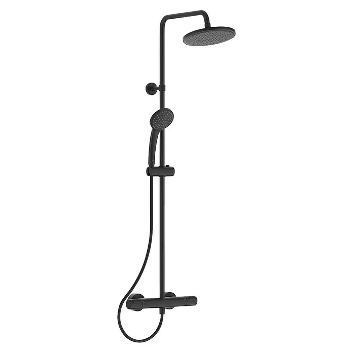 Ideal Standard Ceratherm Duschsystem T25Mit Thermostatarmatur, Höhe: 111,7 cm, Anzahl Strahlarten: 1 Stk., Schwarz
