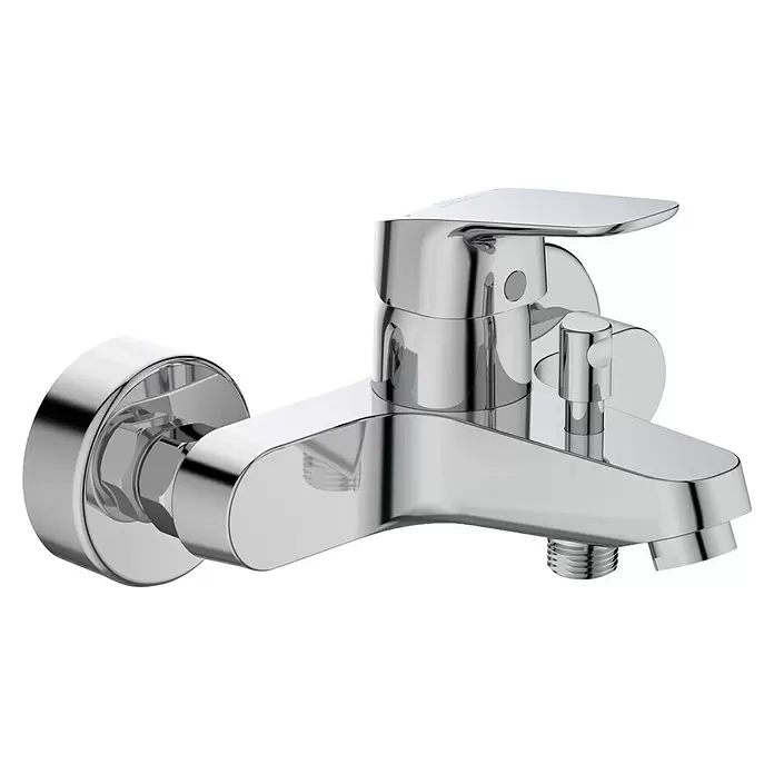 Ideal Standard Ceraflex Badewannenarmatur - Ausladung Armatur: 162 mm, Chrom, Glänzend - Glänzende Chrom-Einhebel-Wannen- und Brausearmatur mit Umsteller.
