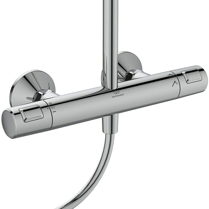 Ideal Standard Ceratherm Duschsystem T25 (Mit Thermostatarmatur, Lochabstand: 70 cm, Anzahl Strahlarten: 3 Stk., Chrom) | BAUHAUS