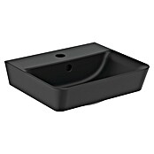 Ideal Standard Connect Air Waschbecken (B x L: 40 x 35 cm, Ohne Spezialglasur, Hahnloch: Mitte, Mit Überlauf, Schwarz) | BAUHAUS