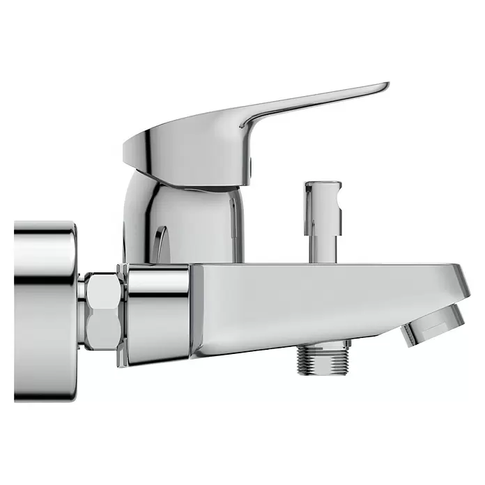 Ideal Standard Ceraflex Badewannenarmatur - Ausladung Armatur: 162 mm, Chrom, Glänzend - Glänzende Chrom-Mischbatterie mit Einhebelgriff und zusätzlichem Drehknopf, für Bad oder Dusche.