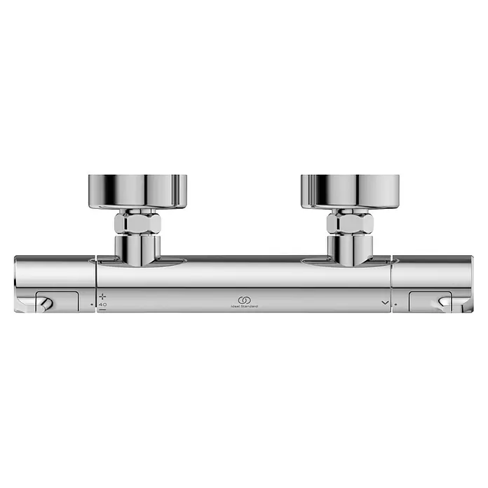 Ideal Standard Ceratherm Brausethermostat T50 - Chrom - Verchromter Thermostat-Duschmischer mit zwei zylindrischen Bediengriffen.